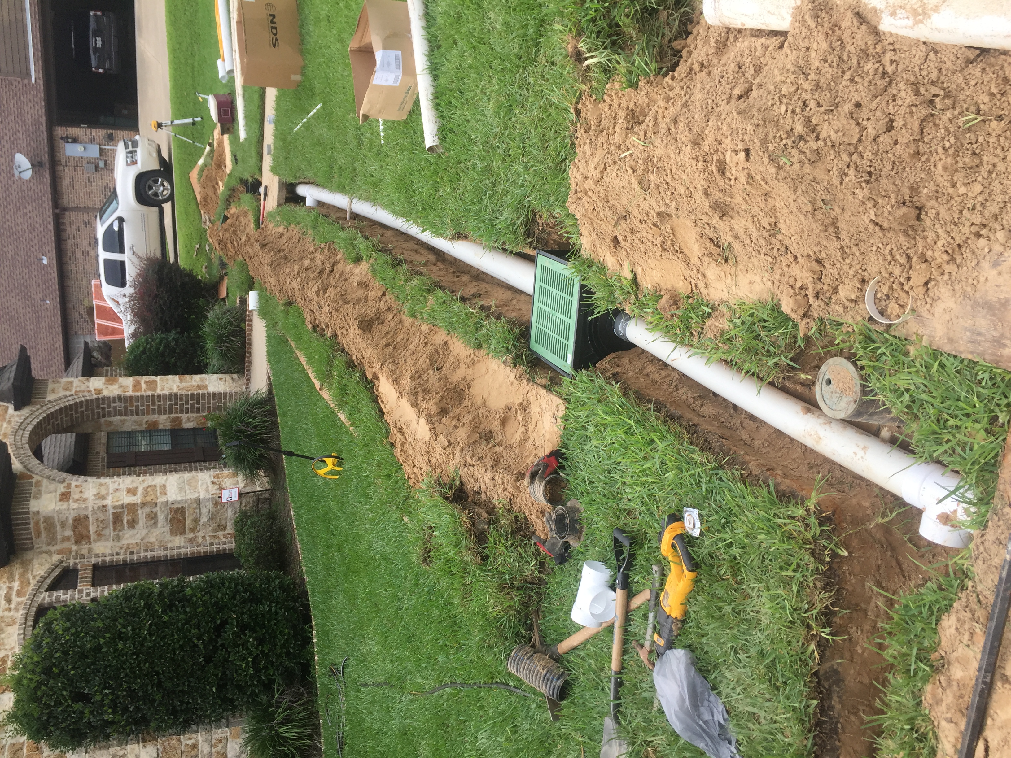 Underground drainage pipe installation